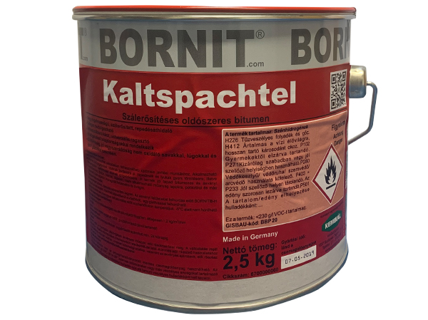 BORNIT Kaltspachtel szálerősítéses bitumenes tömítőanyag 2,5kg